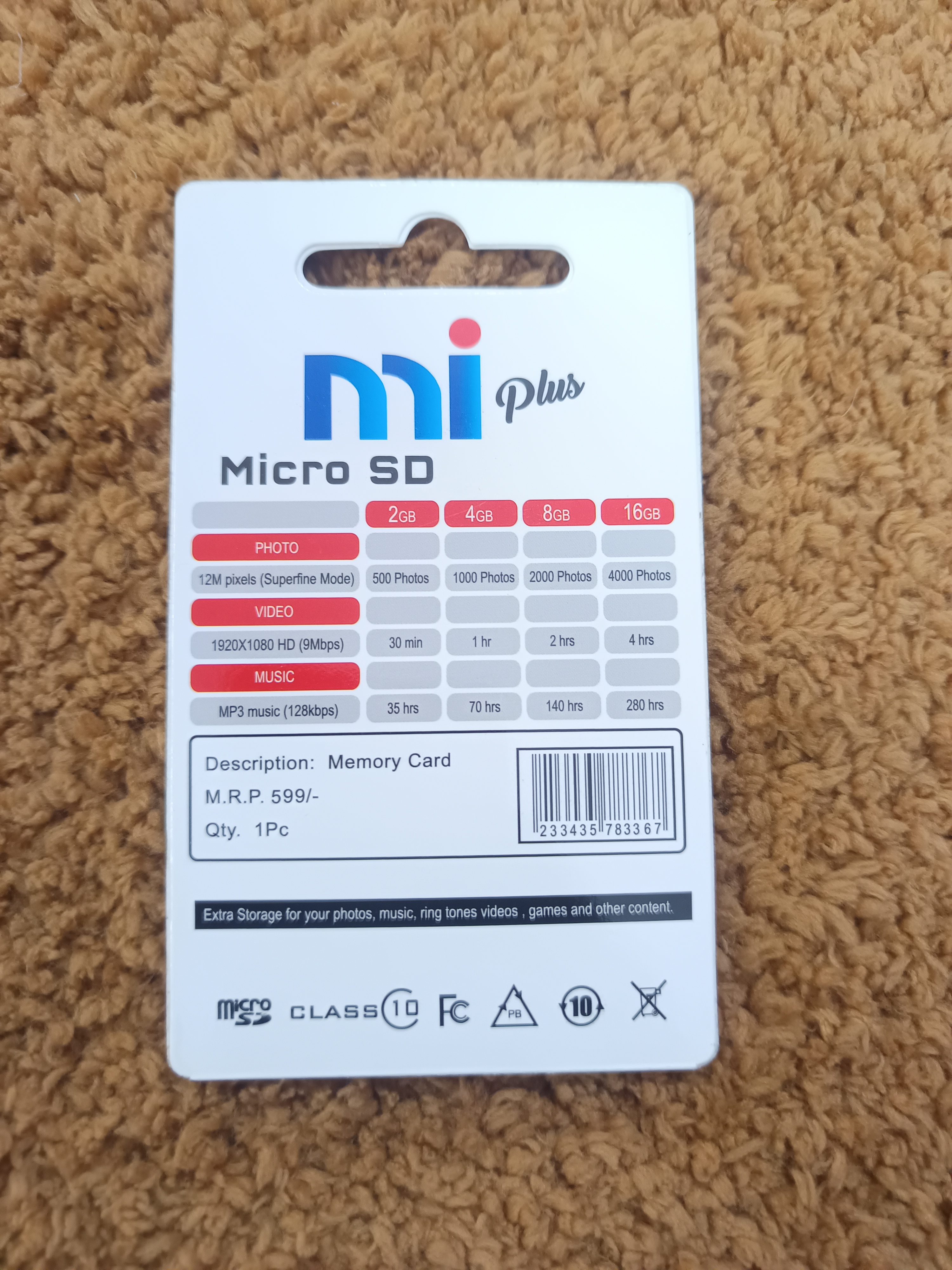 32 GB MEMORY CARD MICRO SD CARD CLASS 10