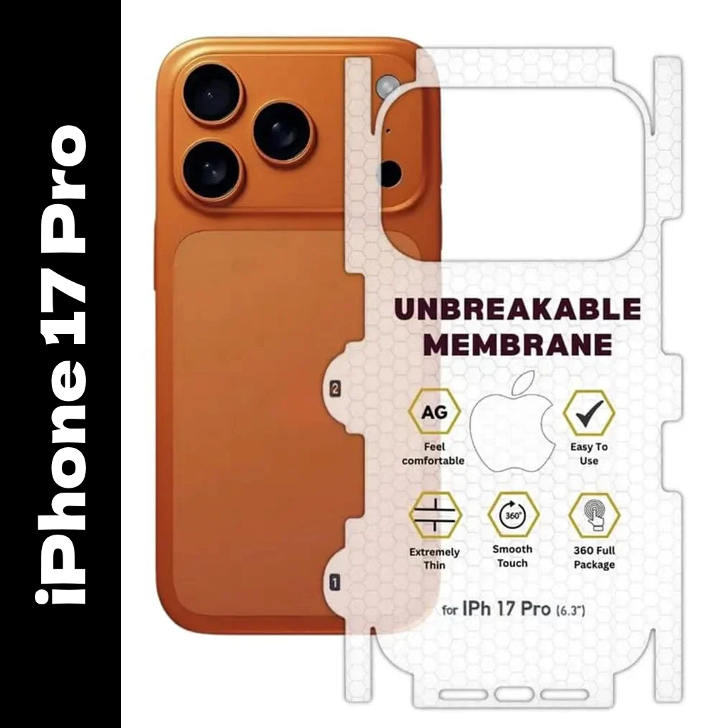 Flexible Back Membrane Protector for Apple iPhone 17 Pro – Ultra-Thin Scratch & Impact Protection
