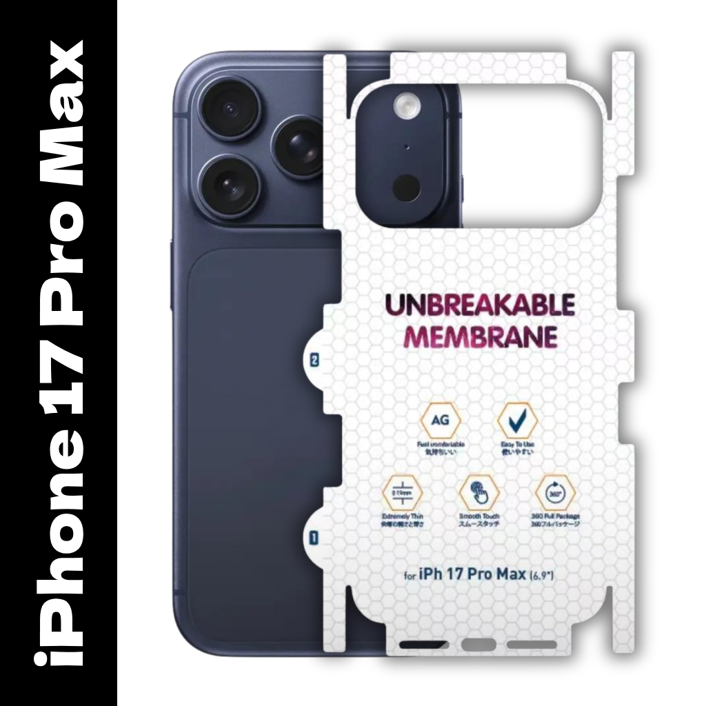 Flexible Back Membrane Protector for Apple iPhone 17 Pro Max – Ultra-Thin Scratch & Impact Protection