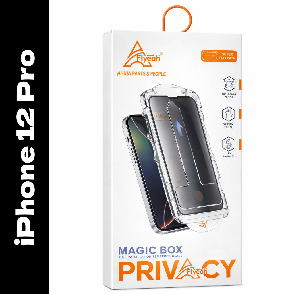 Privacy Tempered Glass Screen Protector for Apple iPhone 12 Pro with Easy Apply Installation Kit | Anti-Spy | Bubble Free | HD Front View | Scratch Resistant