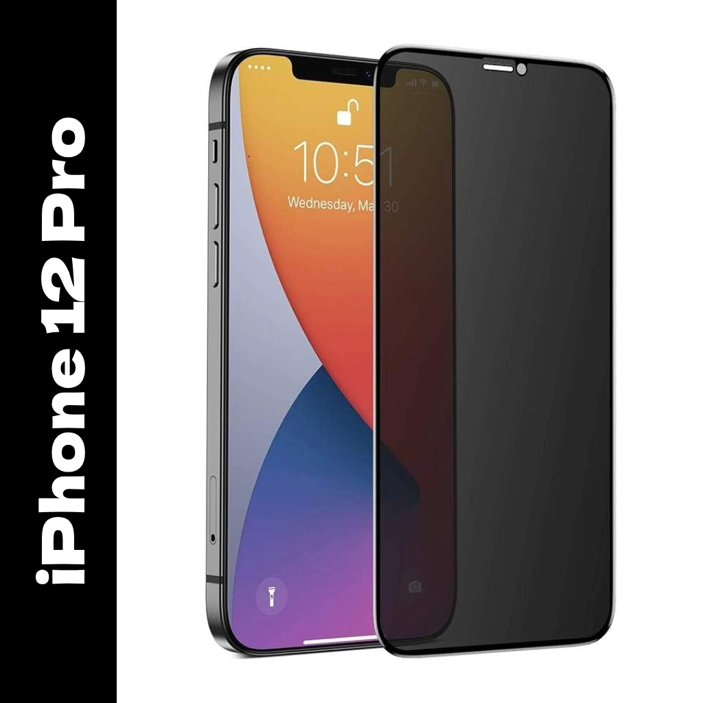 Privacy Tempered Glass Screen Protector for Apple iPhone 12 Pro- Anti-Spy | Bubble Free | HD Clear Front View | Scratch Resistant Screen Guard