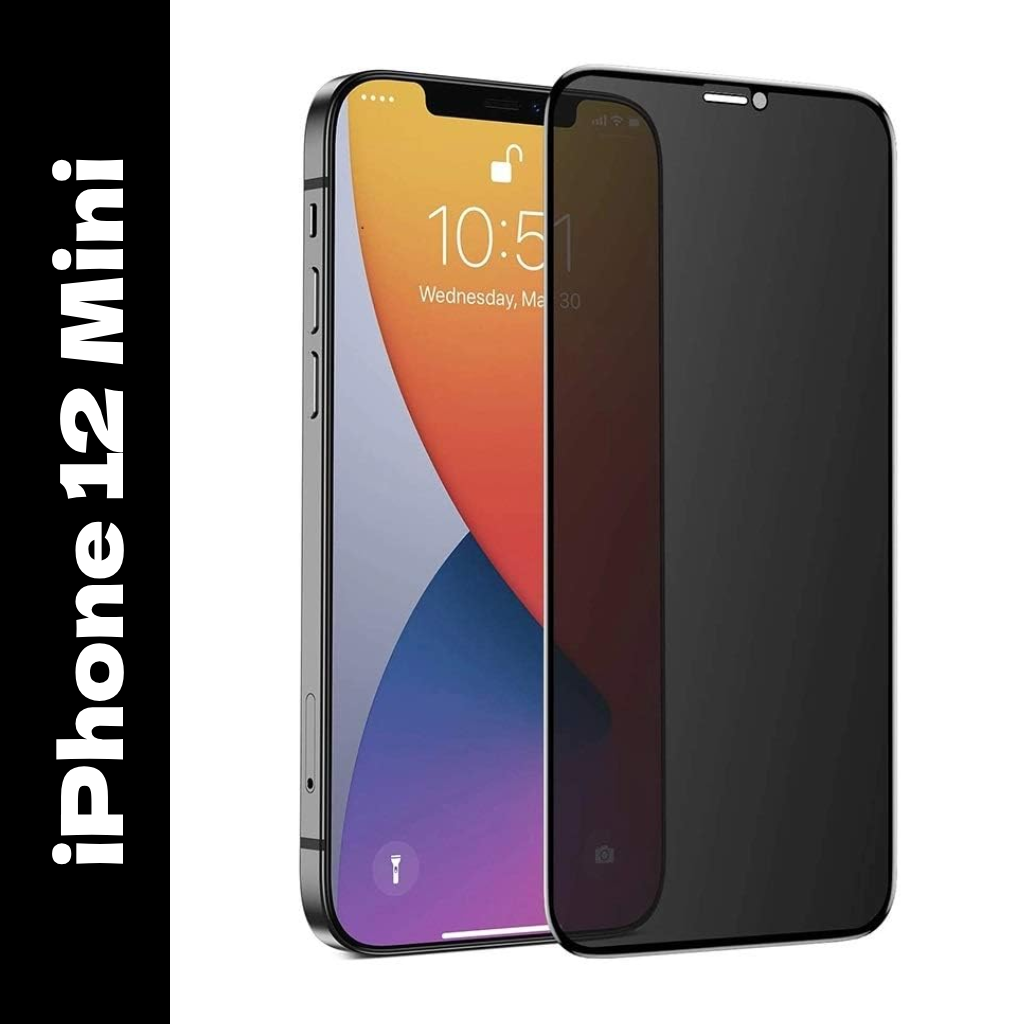 Privacy Tempered Glass Screen Protector for Apple iPhone 12 Mini- Anti-Spy | Bubble Free | HD Clear Front View | Scratch Resistant Screen Guard