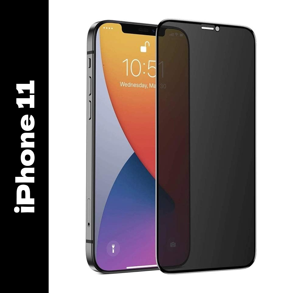 Privacy Tempered Glass Screen Protector for Apple iPhone 11- Anti-Spy | Bubble Free | HD Clear Front View | Scratch Resistant Screen Guard