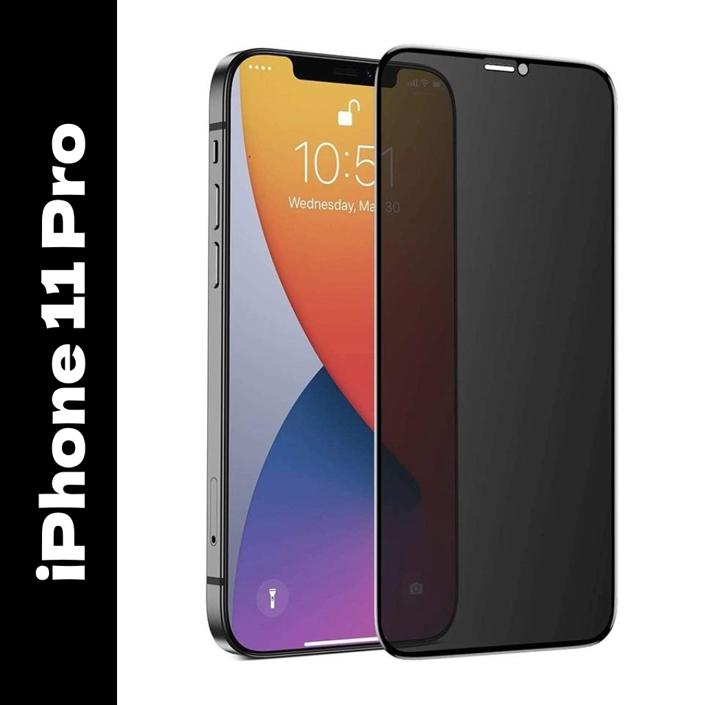 Privacy Tempered Glass Screen Protector for Apple iPhone 11 Pro- Anti-Spy | Bubble Free | HD Clear Front View | Scratch Resistant Screen Guard