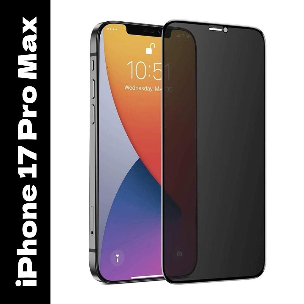 Privacy Tempered Glass Screen Protector for Apple iPhone 17 Pro Max- Anti-Spy | Bubble Free | HD Clear Front View | Scratch Resistant Screen Guard