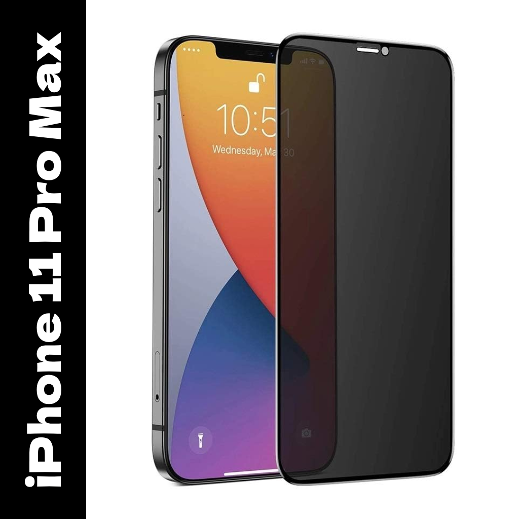 Privacy Tempered Glass Screen Protector for Apple iPhone 11 Pro Max- Anti-Spy | Bubble Free | HD Clear Front View | Scratch Resistant Screen Guard