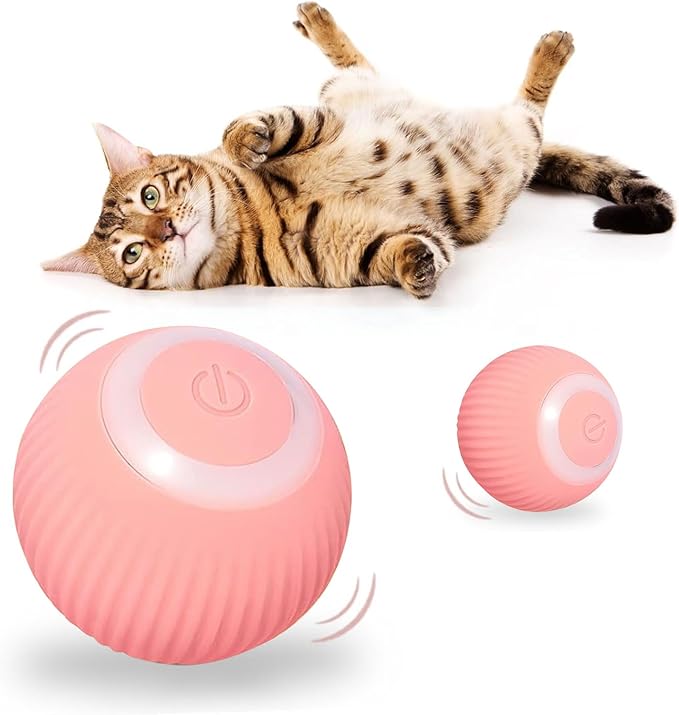 Petwag Interactive Smart Cat Ball Toy | Automatic 360° Rotating Cat Toy | USB Rechargeable Silent Toy for Indoor Cats