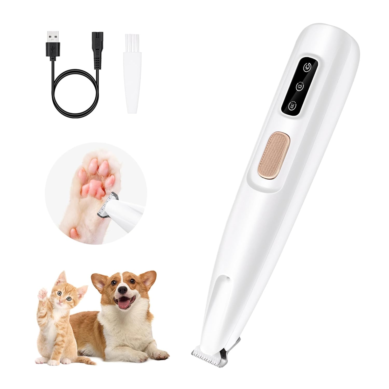 Petwag Dog Paw Trimmer for Dogs & Cats | Quiet Rechargeable Grooming Tool
