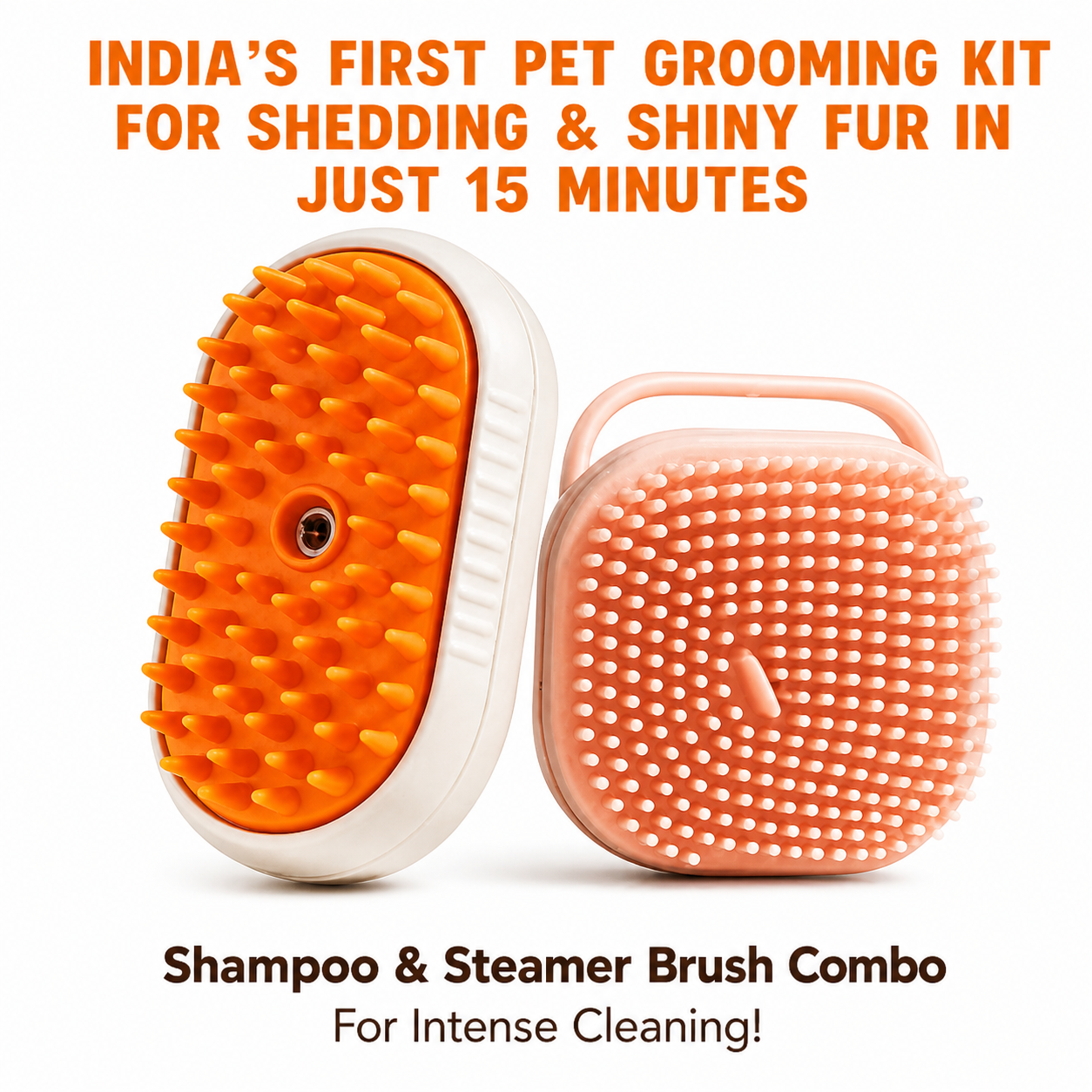 2-in-1 Pet Grooming Steamer Brush for Dogs & Cats