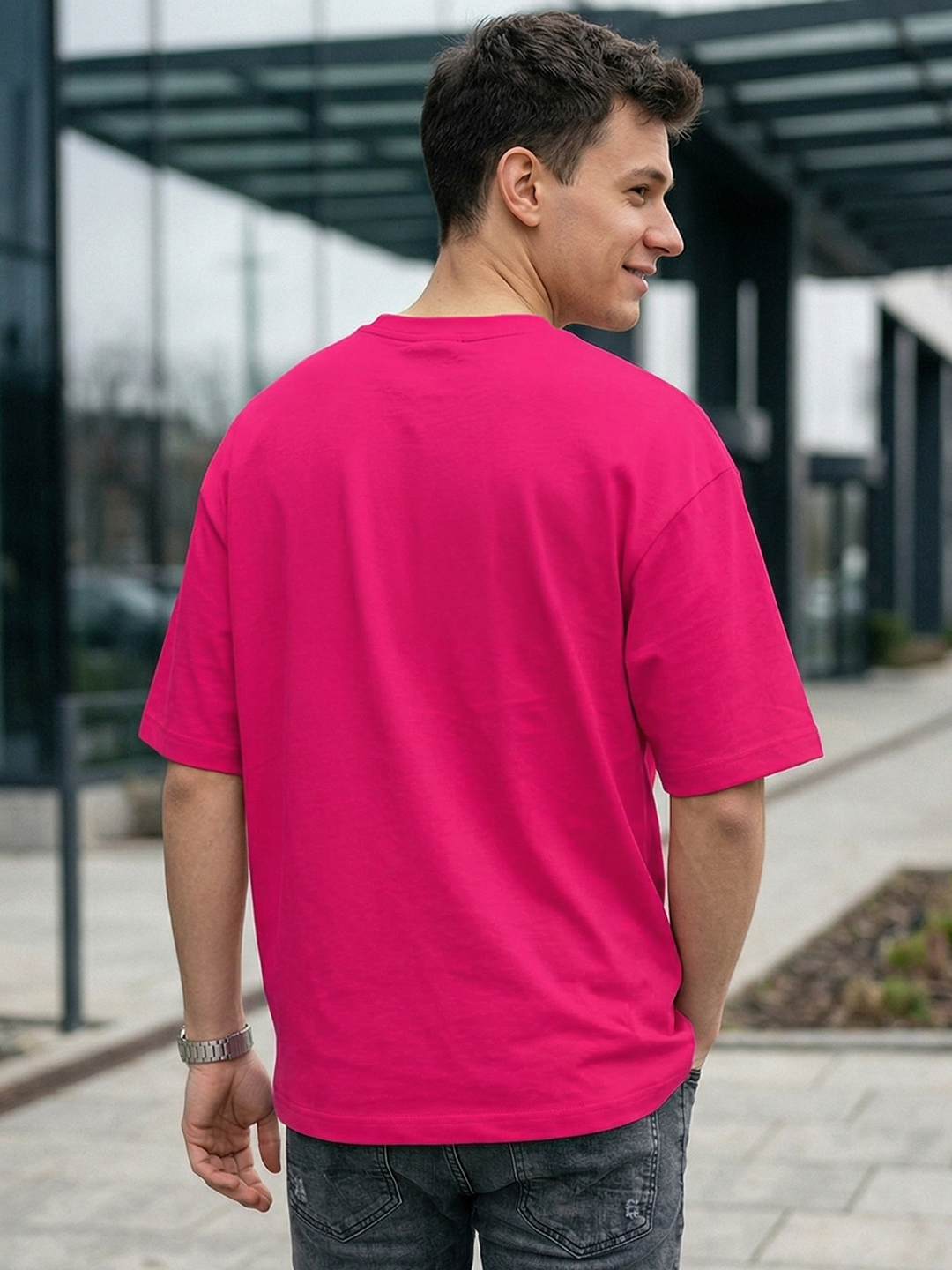 Men Paradise Pink Oversized T-Shirt