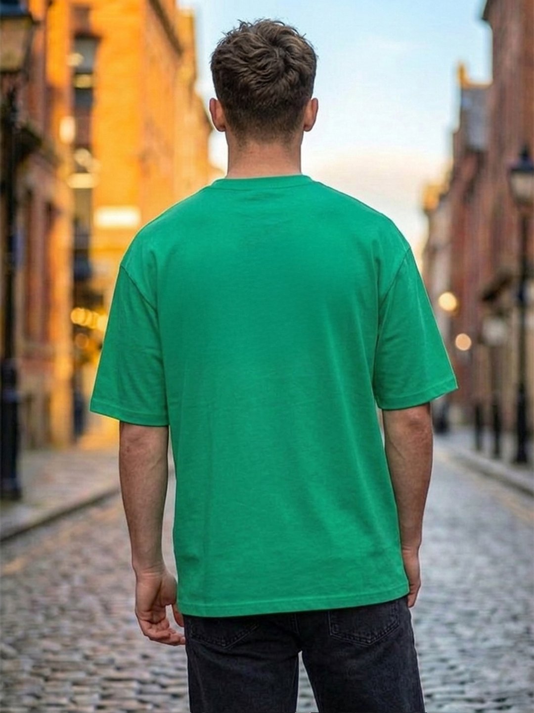 Men Blessed Rama Green Oversized T-Shirt
