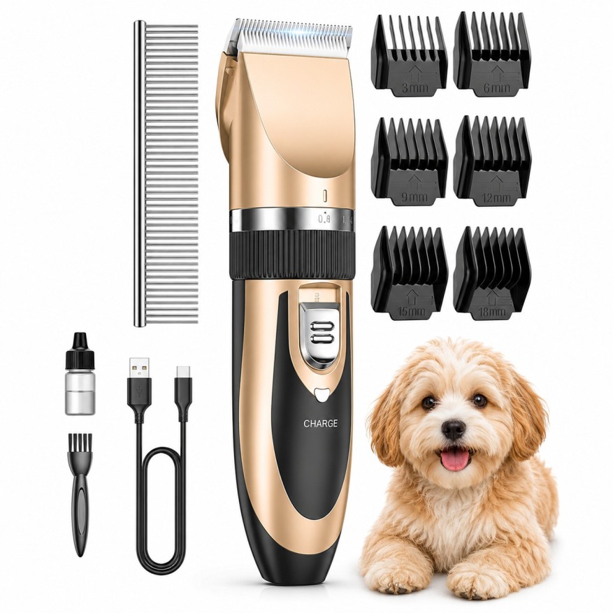 Petwag Pet Grooming Kit – Low Noise Rechargeable Clipper for Dogs & Cats