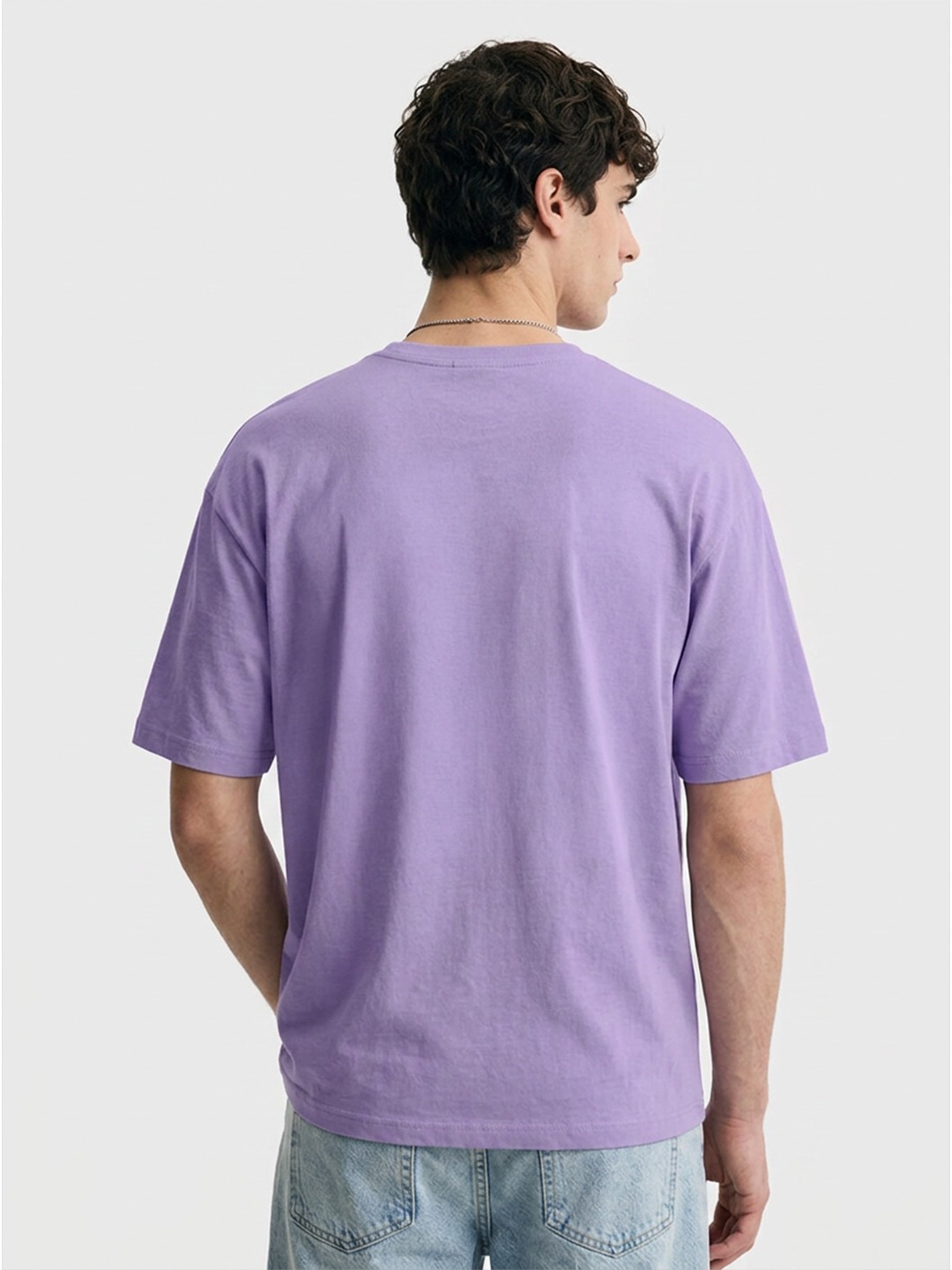 Leotude Men Purple Oversized CHILL OUT Graphic Printed T-Shirt