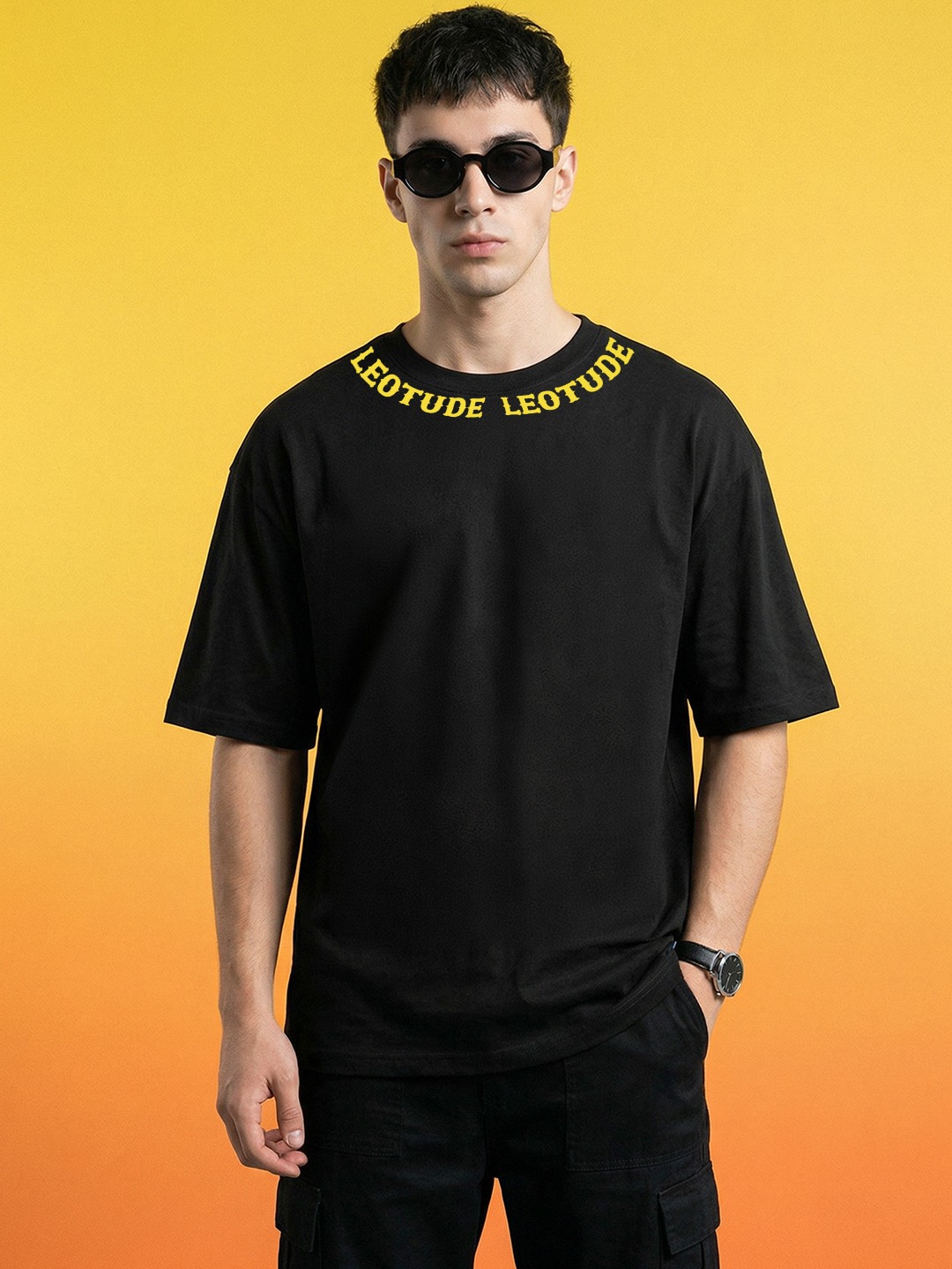 LEOTUDE MEN BLACK INFINITE PREMIUM TSHIRT - Leotude Fashion