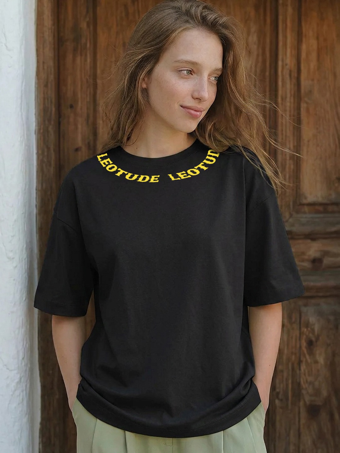 LEOTUDE WOMEN BLACK INFINITE PREMIUM TSHIRT - Leotude Fashion