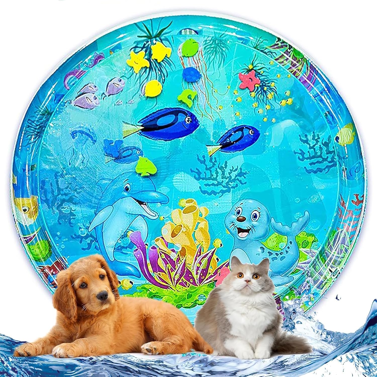 Pawzo Ocean Water Sensory Play Mat for Babies, Dogs & Cats