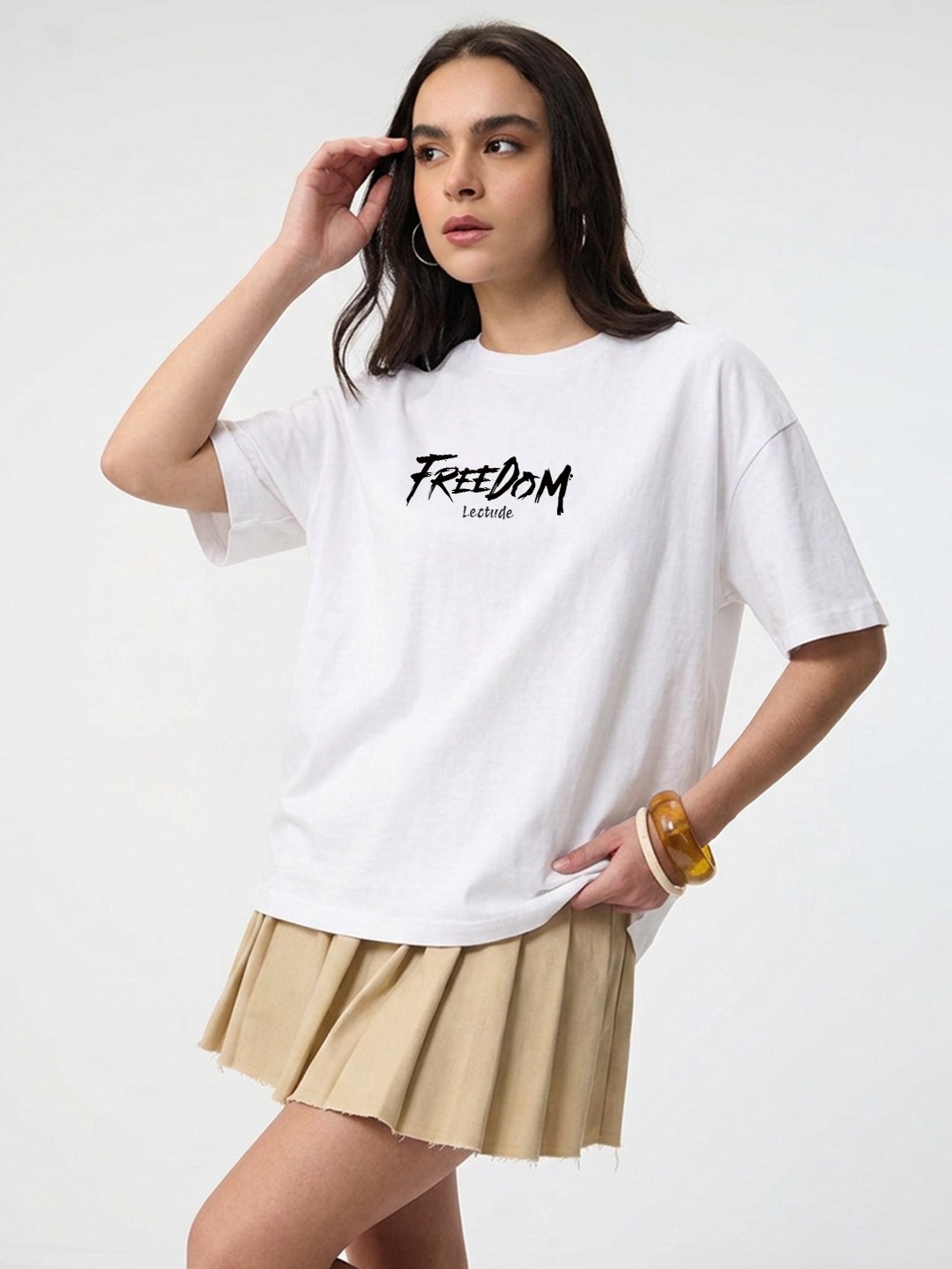 Leotude Women Oversized PREMIUM FREEDOM TSHIRT - Leotude Fashion