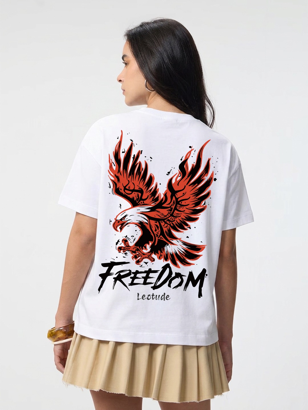 Leotude Women Oversized PREMIUM FREEDOM TSHIRT - Leotude Fashion