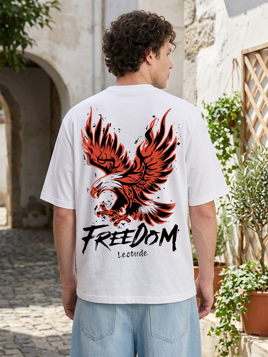 Leotude Men Oversized PREMIUM FREEDOM TSHIRT - Leotude Fashion