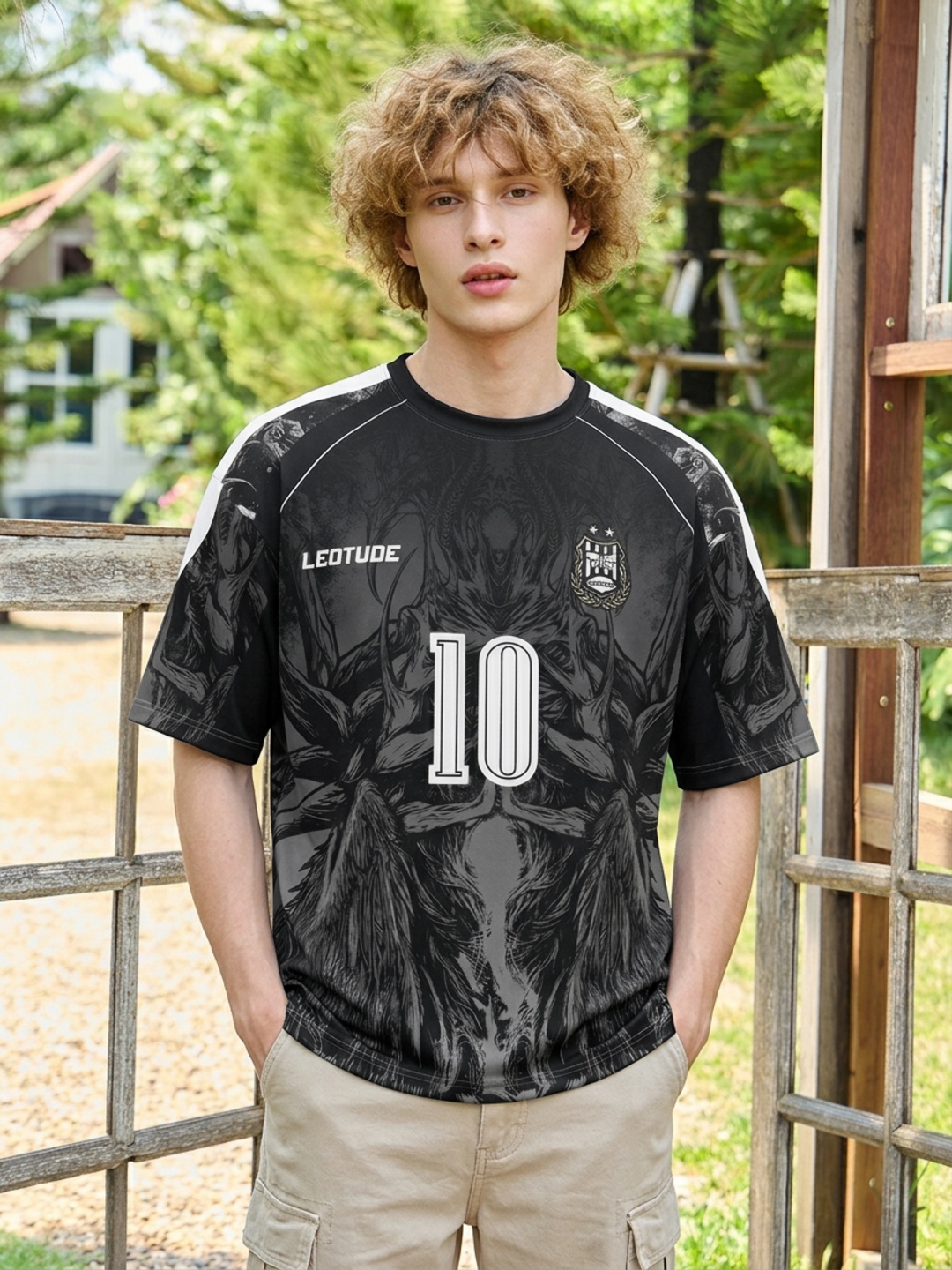 Men Darkbeast Oversized Polyester T-Shirt - Leotude Fashion
