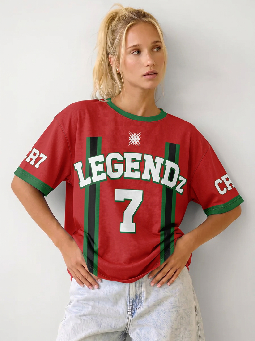 LEOTUDE Women Legends Red Printed oversized Tshirt - Leotude Fashion