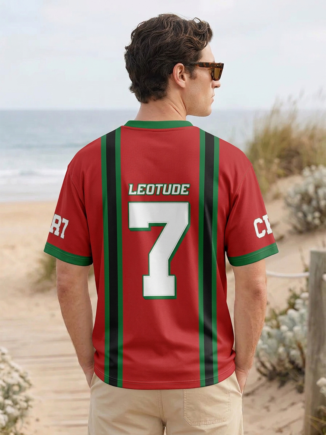 LEOTUDE Men Legends Red Oversized Polyester T-Shirt - Leotude Fashion