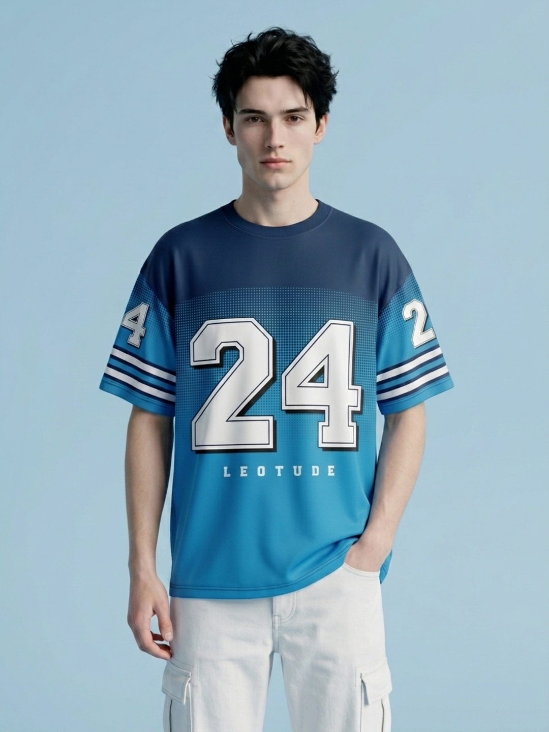 LEOTUDE Men Aqualegend Oversized Polyester T-Shirt - Leotude Fashion