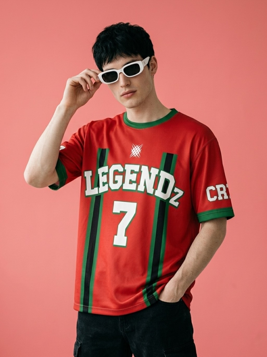 LEOTUDE Men Legends Red Oversized Polyester T-Shirt - Leotude Fashion