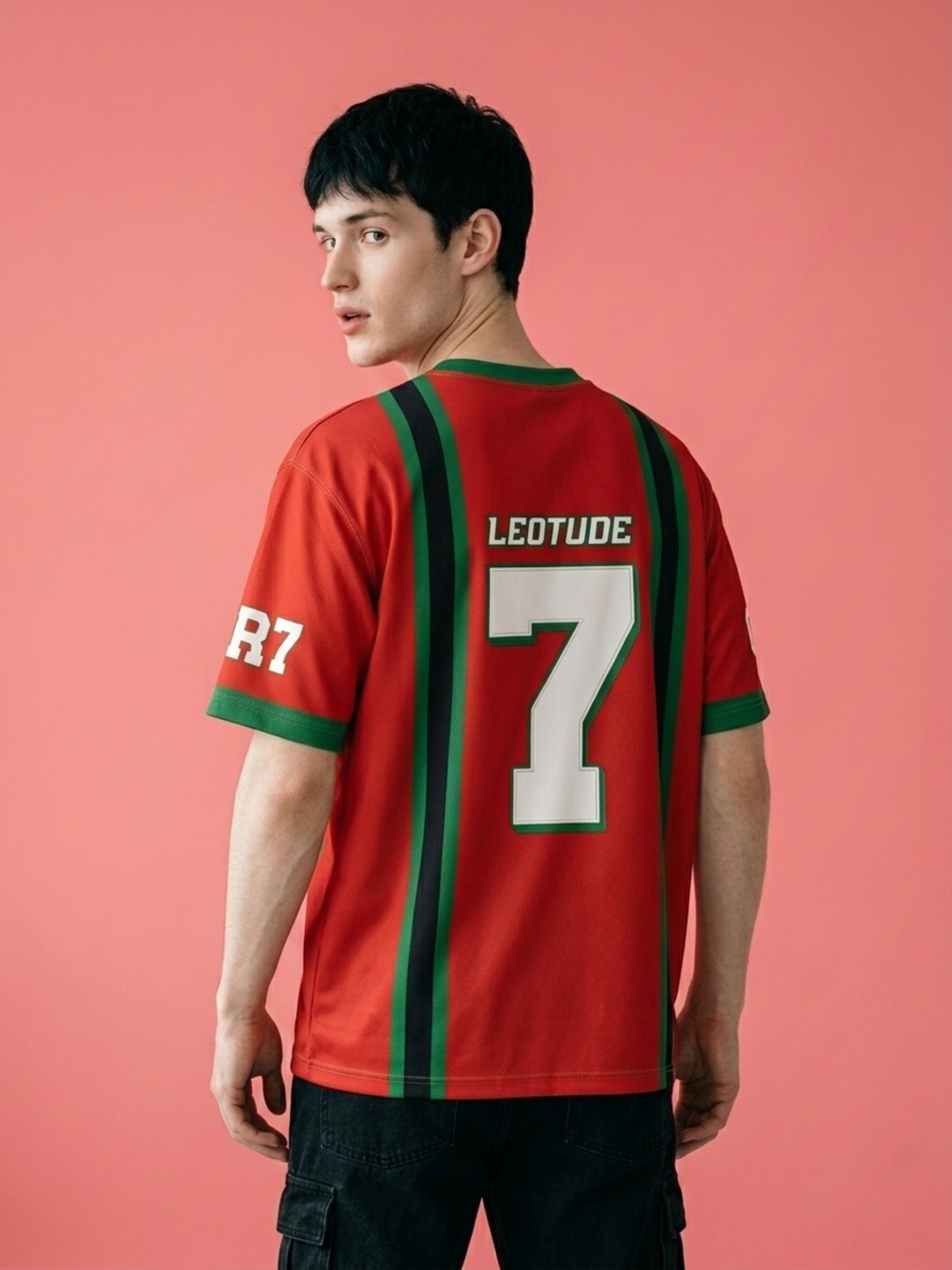 LEOTUDE Men Legends Red Oversized Polyester T-Shirt - Leotude Fashion
