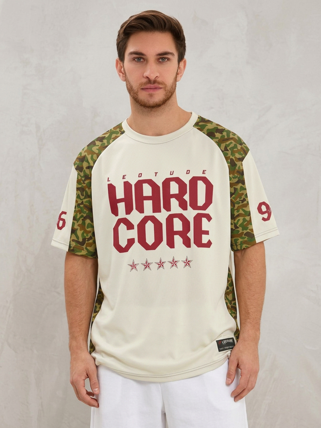 Leotude Men Hardcore Theme White Oversized Polyester T-Shirt - Leotude Fashion