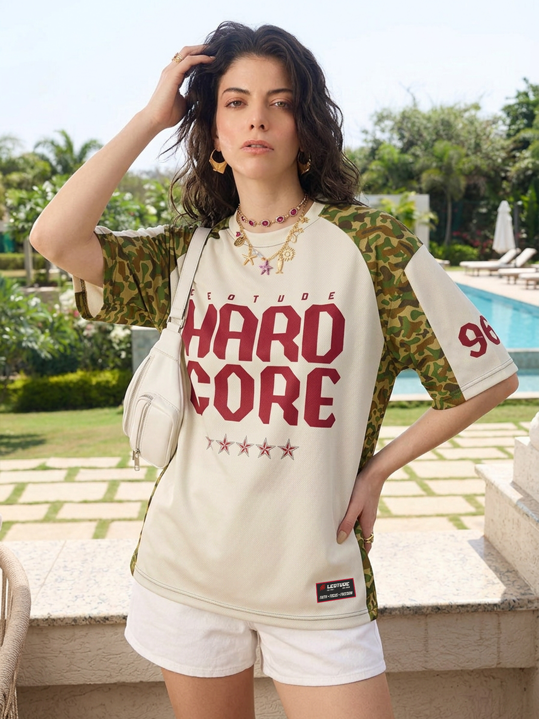 Leotude Women Hardcore Theme White Oversized Polyester T-Shirt - Leotude Fashion