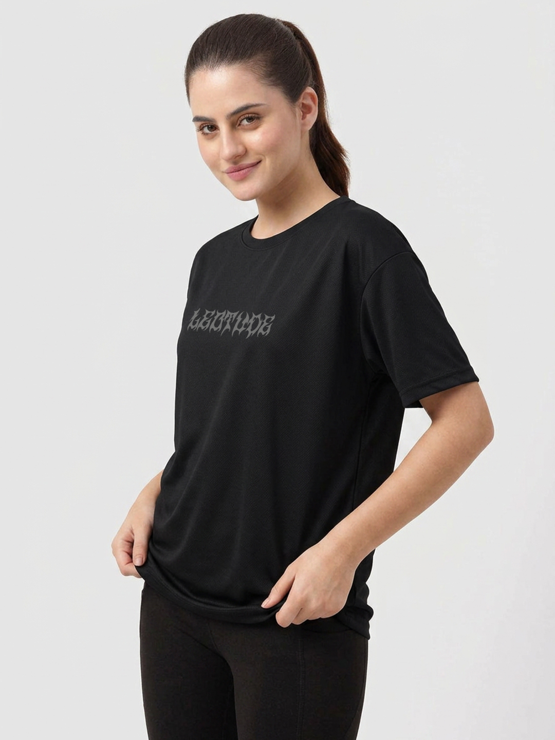 Leotude Women Regular Fit Printed T-Shirt | Half Sleeve Round Neck | Raven Graphic | Black - Leotude Fashion