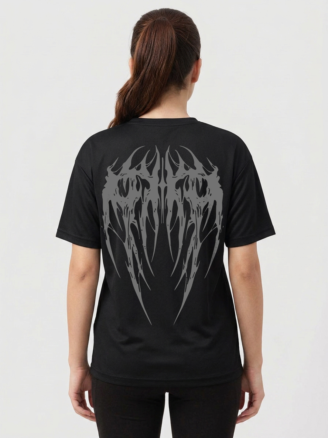 Leotude Women Regular Fit Printed T-Shirt | Half Sleeve Round Neck | Raven Graphic | Black - Leotude Fashion