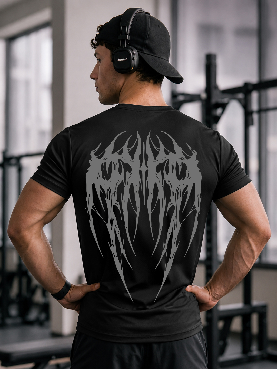 Leotude Men Regular Fit Printed T-Shirt | Half Sleeve Round Neck | Raven Graphic | Black - Leotude Fashion