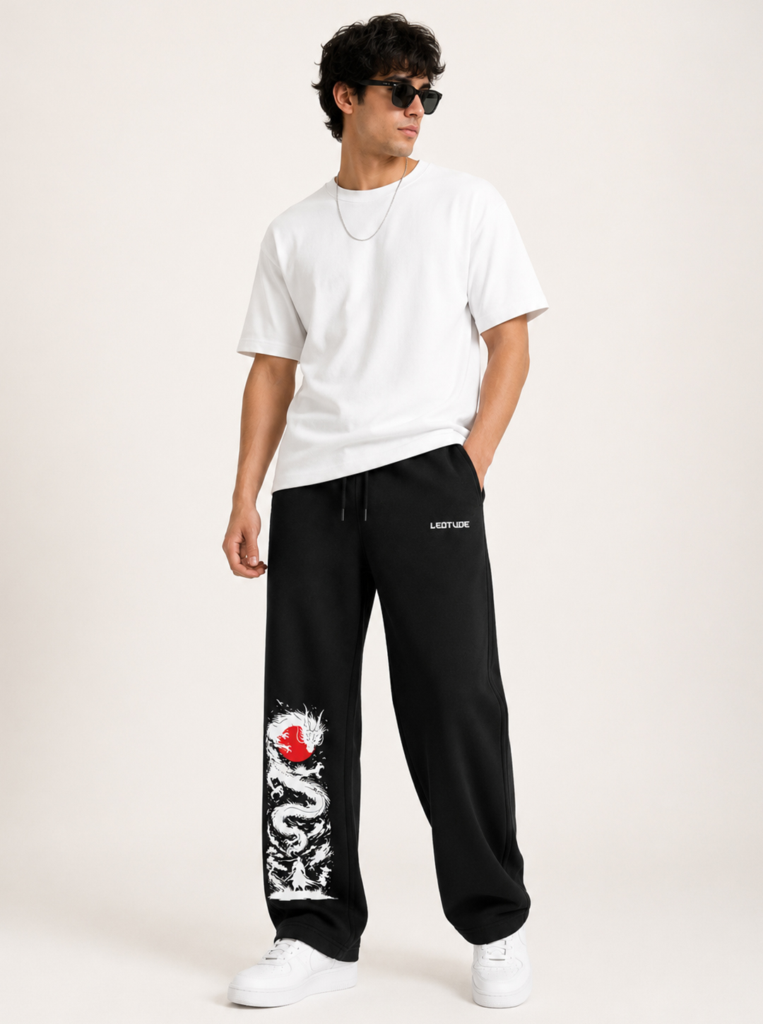 LEOTUDE Men Premium Printed Track Pant | Regular Fit | Cotton