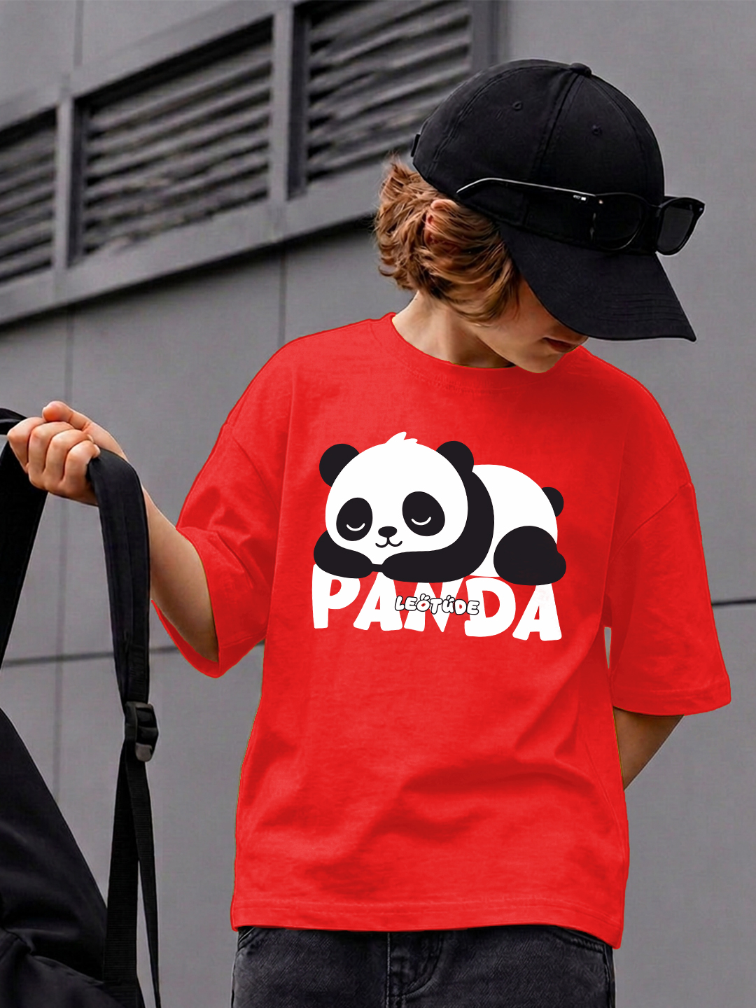Leotude Kids Oversized Red Panda Cotton T-Shirt - Leotude Fashion