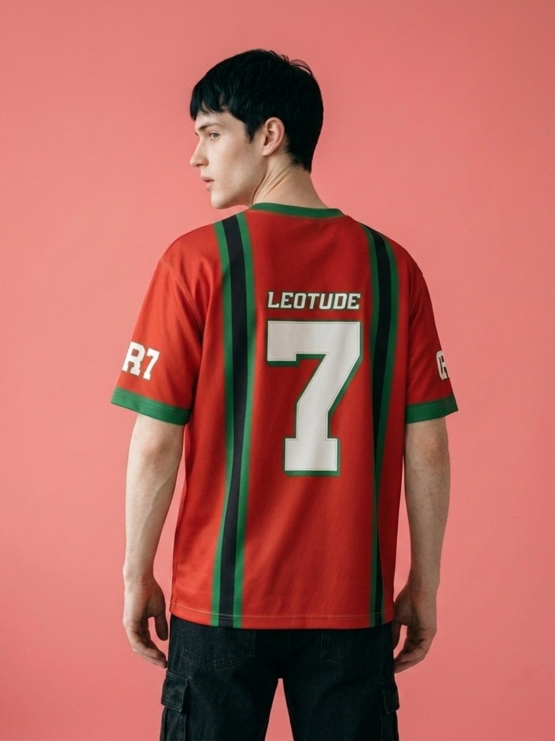 LEOTUDE Men Legends Red Oversized Polyester T-Shirt - Leotude Fashion