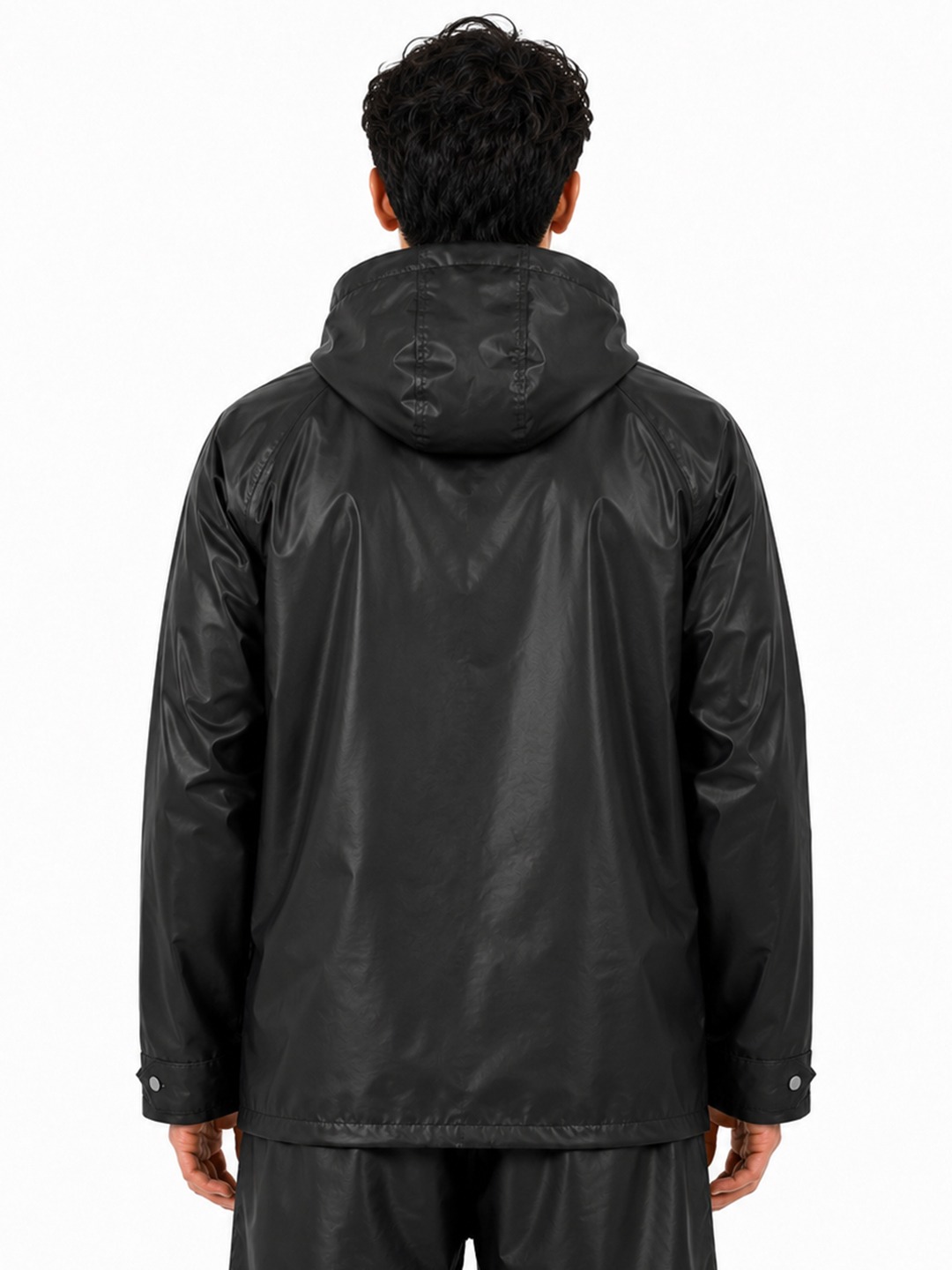 Men's Waterproof Raincoat with Hood | Full Sleeve | Lightweight | Free Size | Black - Leotude Fashion