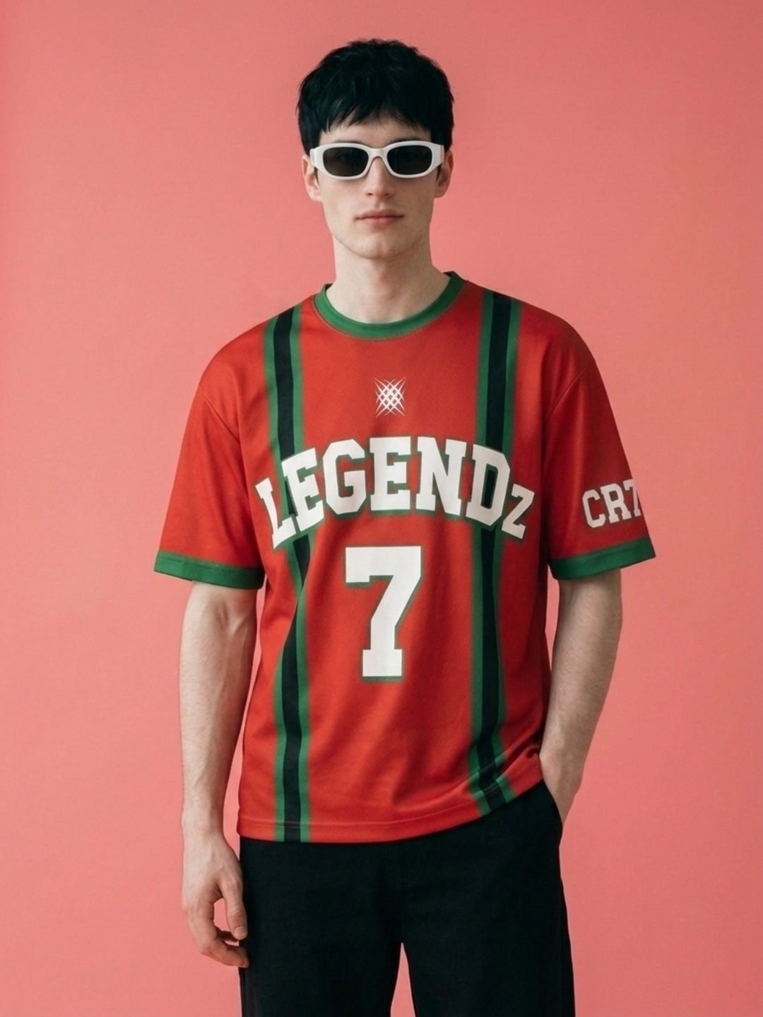 LEOTUDE Men Legends Red Oversized Polyester T-Shirt - Leotude Fashion