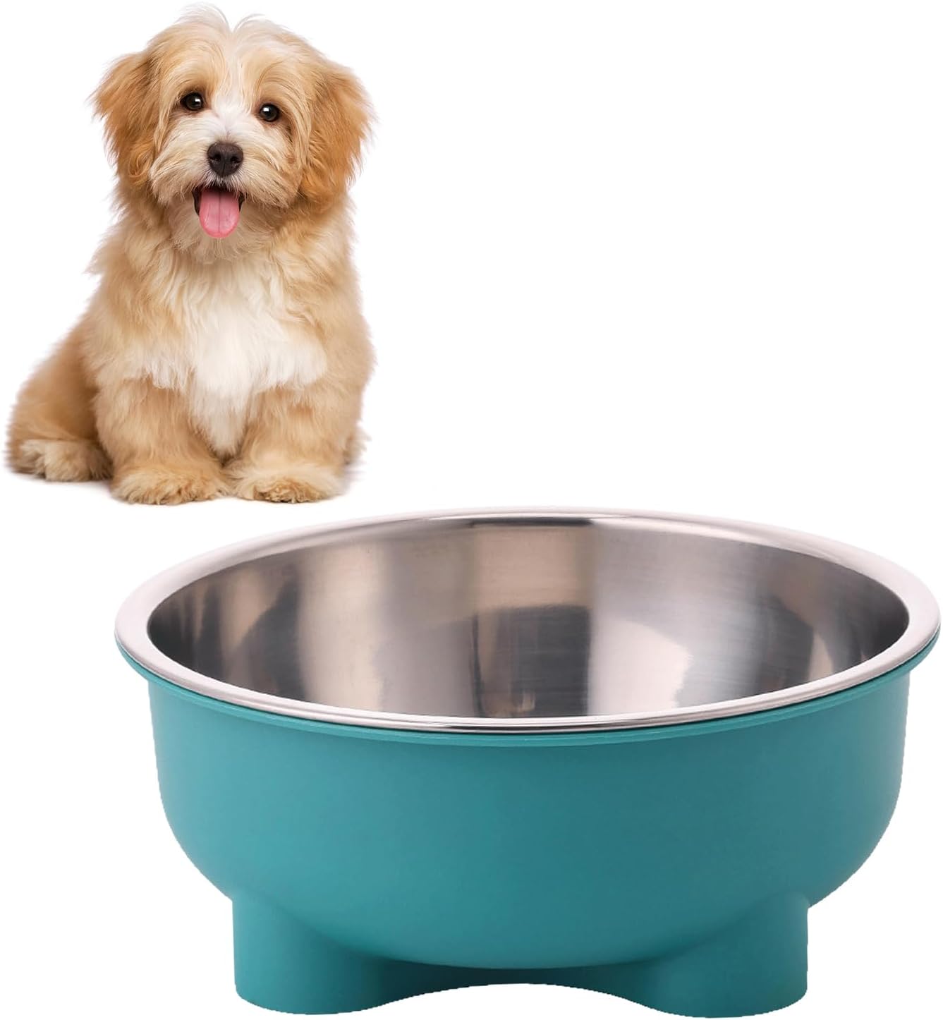 Pawzo Premium Stainless Steel Dog & Cat Bowl | Anti-Skid Pet Food & Water Bowl | Durable Feeding Bowl