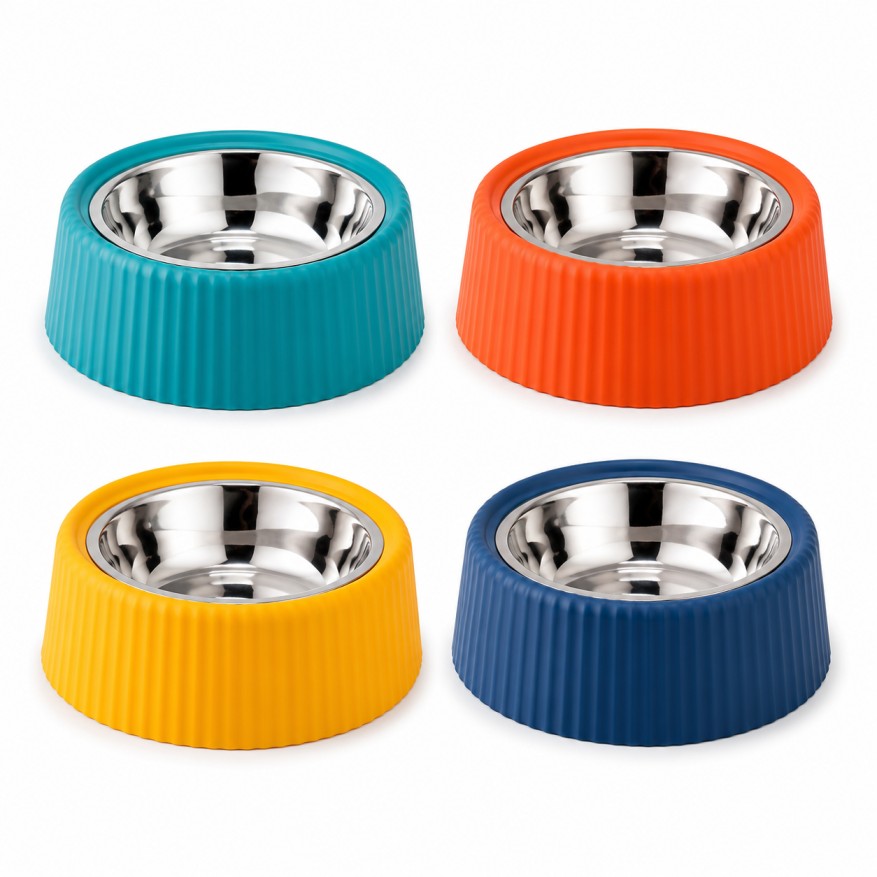 Pawzo Premium Stainless Steel Pet Bowl | Non-Slip Food & Water Bowl for Dogs & Cats | Removable Feeding Dish