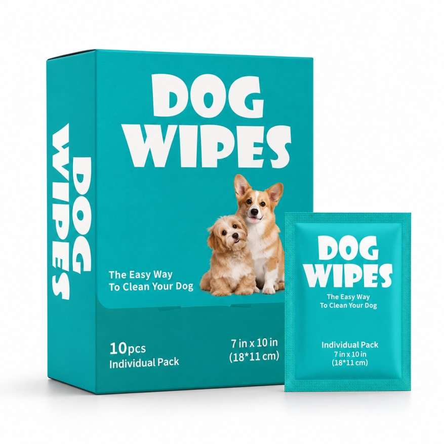 Pawzo Dog Cleaning Wipes | Disposable Pet Grooming Wipes for Dogs | Gentle Skin & Paw Cleaning (10 Wipes)