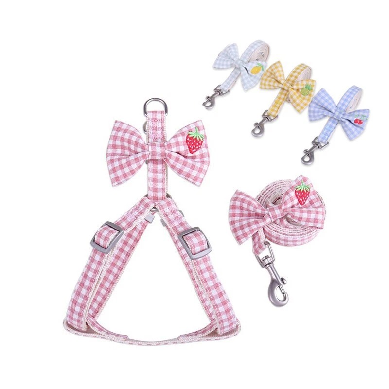 Pawzo Bow Pet Harness & Leash Set | Adjustable Soft Harness for Cats & Small Dogs