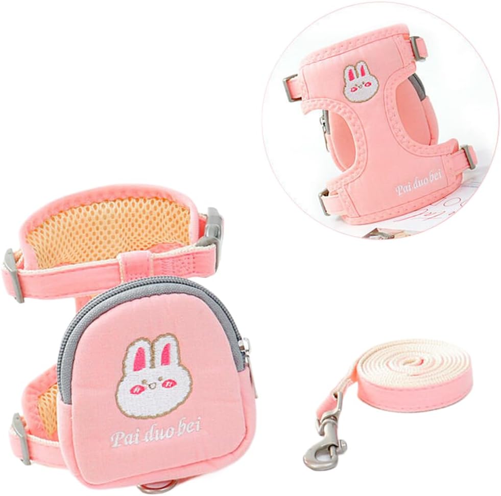 Pawzo Cute Rabbit Pet Harness & Leash Set | Soft Breathable Adjustable Vest for Cats & Small Dogs