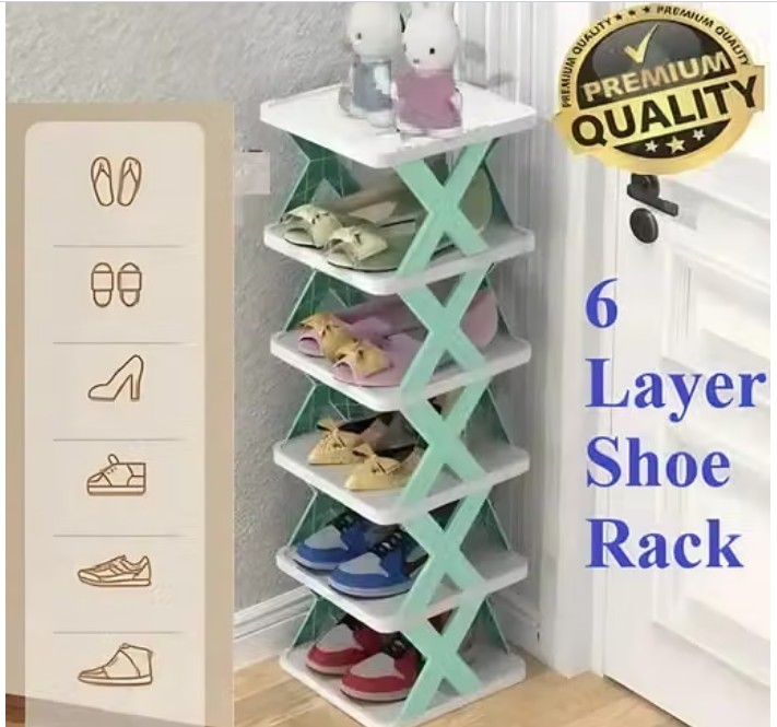 6 Layer shoes rack for home plastic