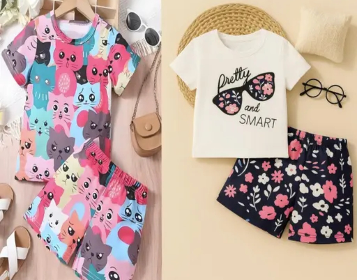 Baby girl or baby boy printed nicker and t-shirt  dress