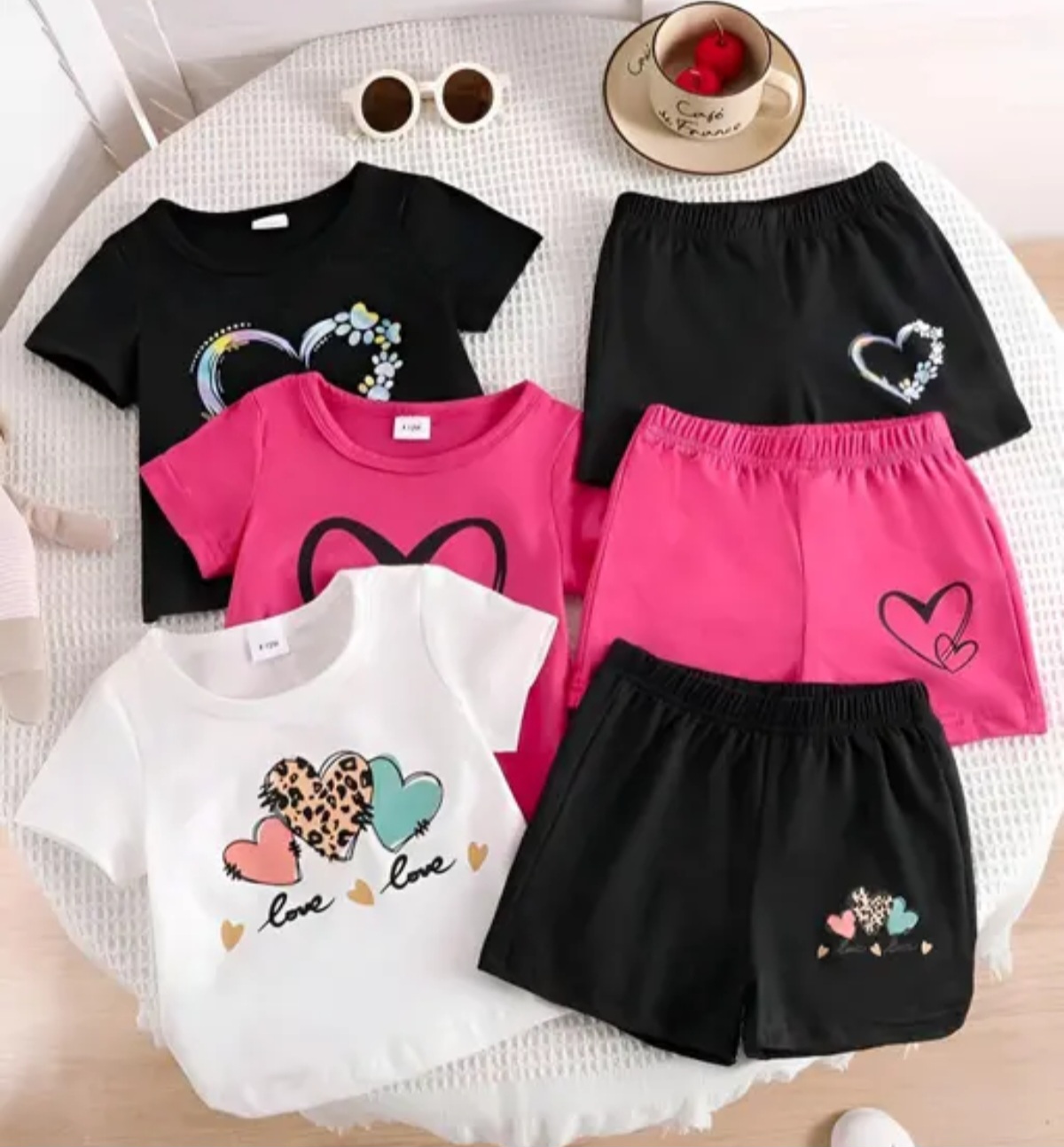 Kid girls top and shorts dresses for summers