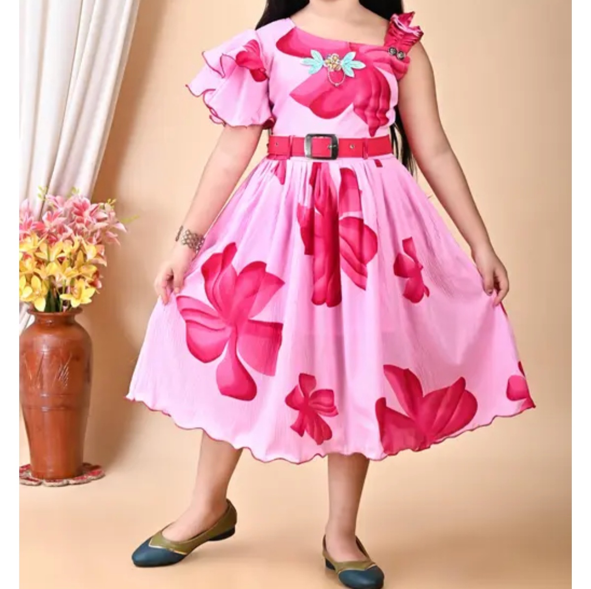 Stylish a-line frock dress for girls printed dress