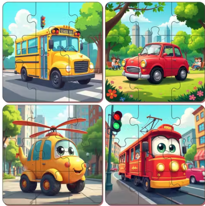 Wooden Premium Transport Puzzles for Kids