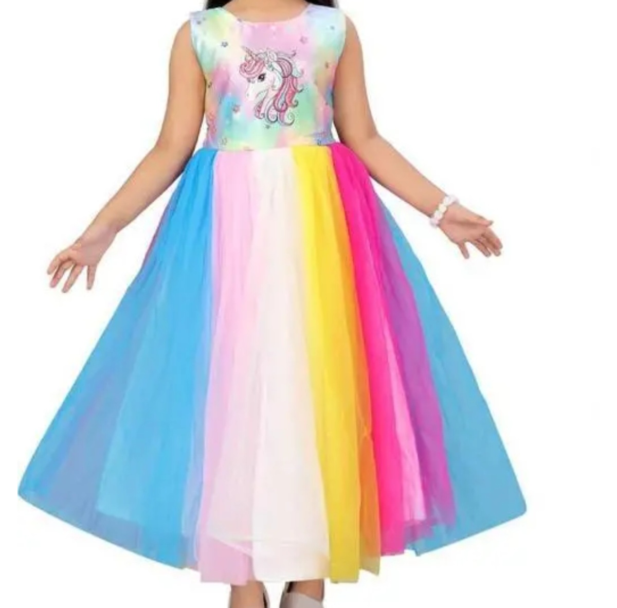 Princess multicolor net dress unicorn dress